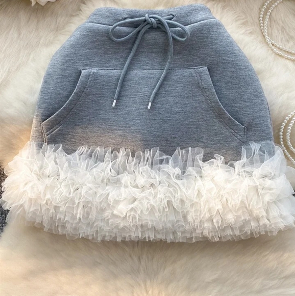 Ruffle skirt with shorts underneath